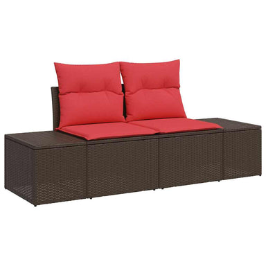 Tuinbank met kussen 184 x 62 x 69 cm poly rattan