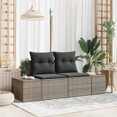 Tuinbank met kussen Grijs 184 x 62 x 69 cm poly rattan