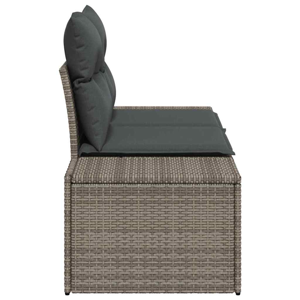 Tuinbank met kussen Grijs 184 x 62 x 69 cm poly rattan