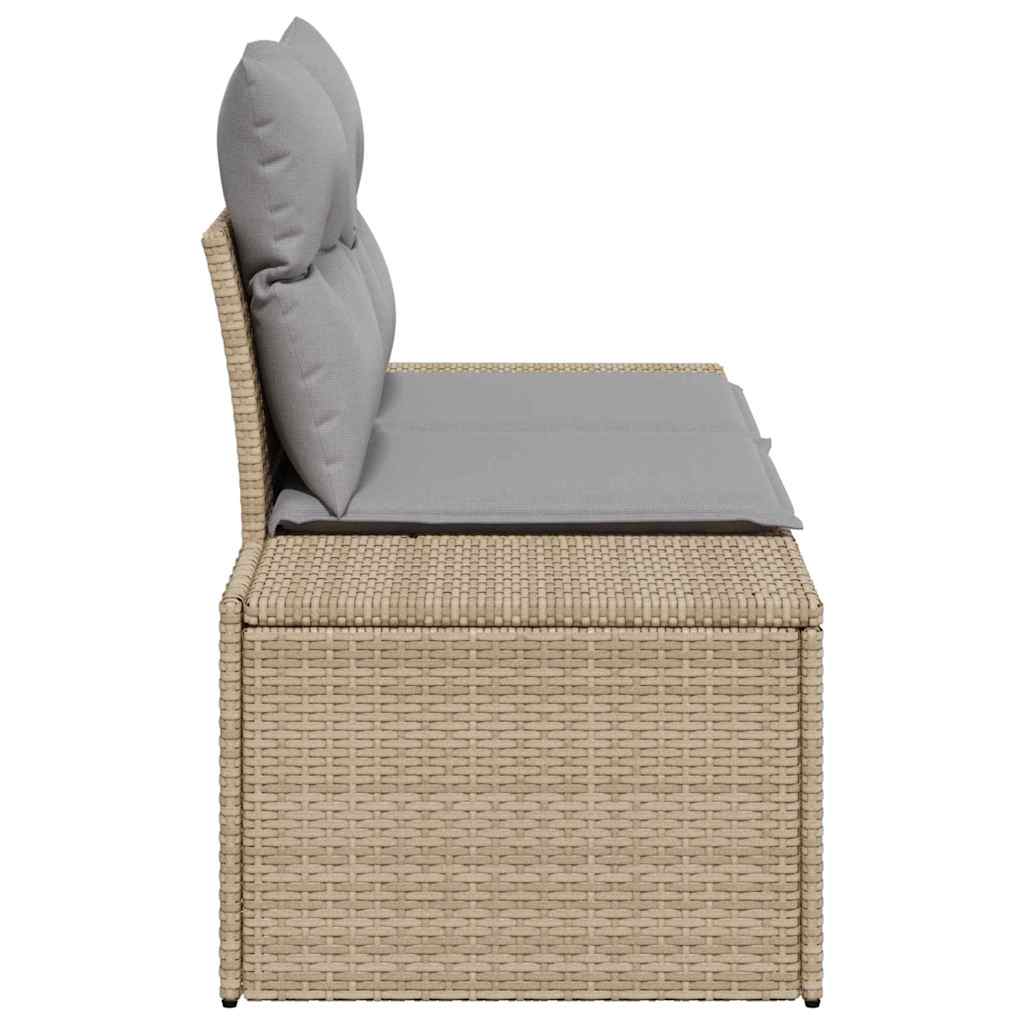 Tuinbank met kussen Beige 184 x 62 x 69 cm poly rattan