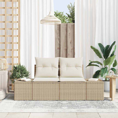 Tuinbank met kussen Beige 184 x 62 x 69 cm poly rattan