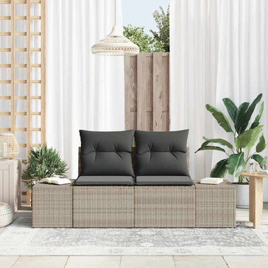 Tuinbank met kussen Grijs 184 x 62 x 69 cm poly rattan