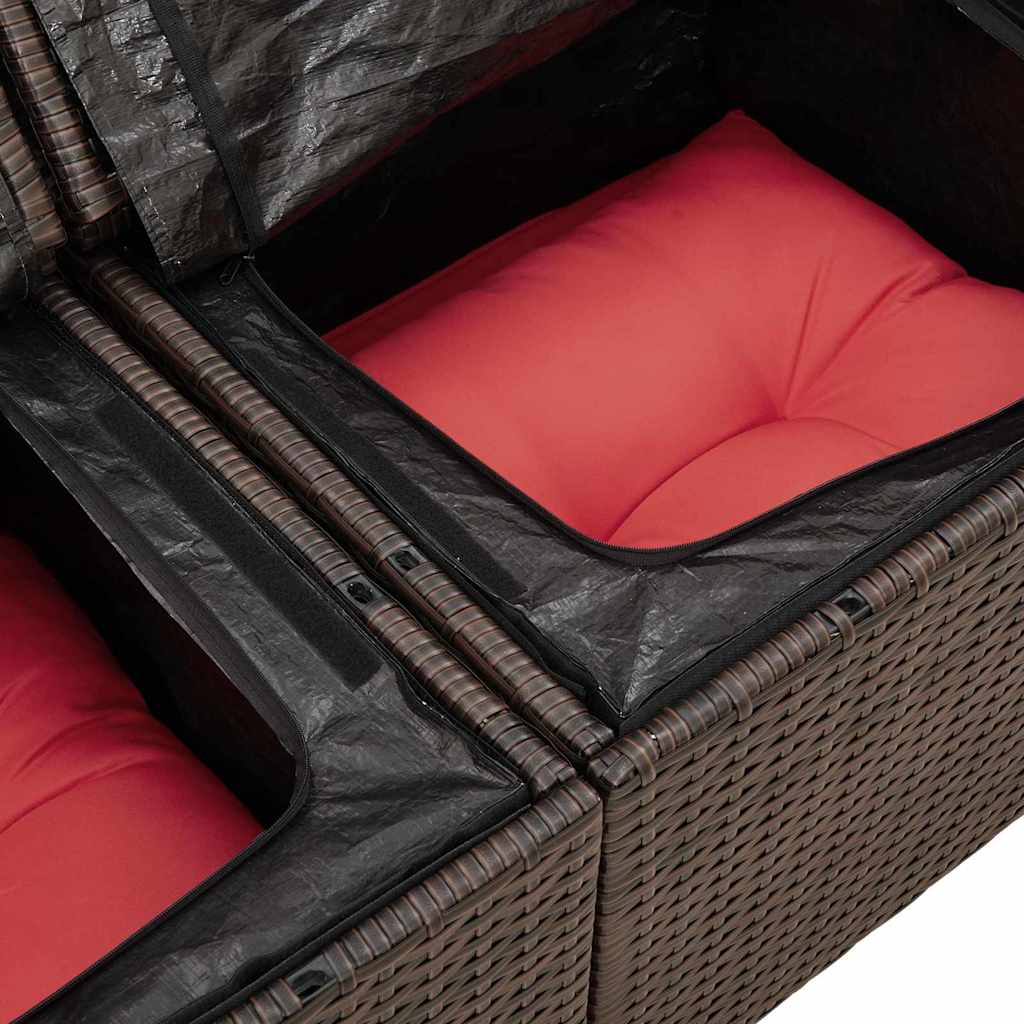 Tuinbank met kussen met opslag 184 x 62 x 69 cm poly rattan