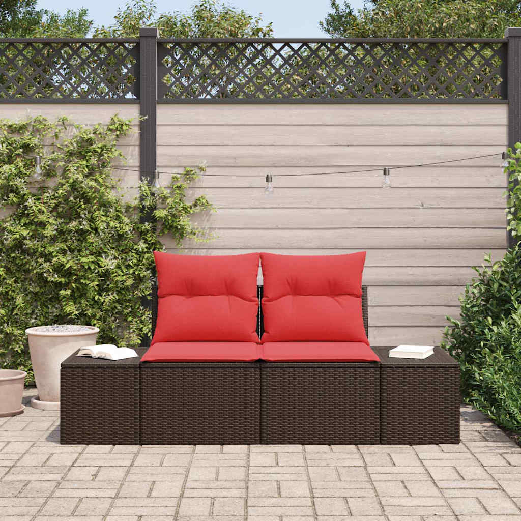 Tuinbank met kussen met opslag 184 x 62 x 69 cm poly rattan