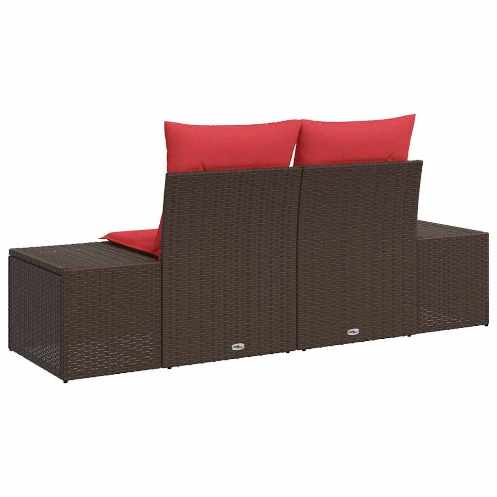 Tuinbank met kussen met opslag 184 x 62 x 69 cm poly rattan