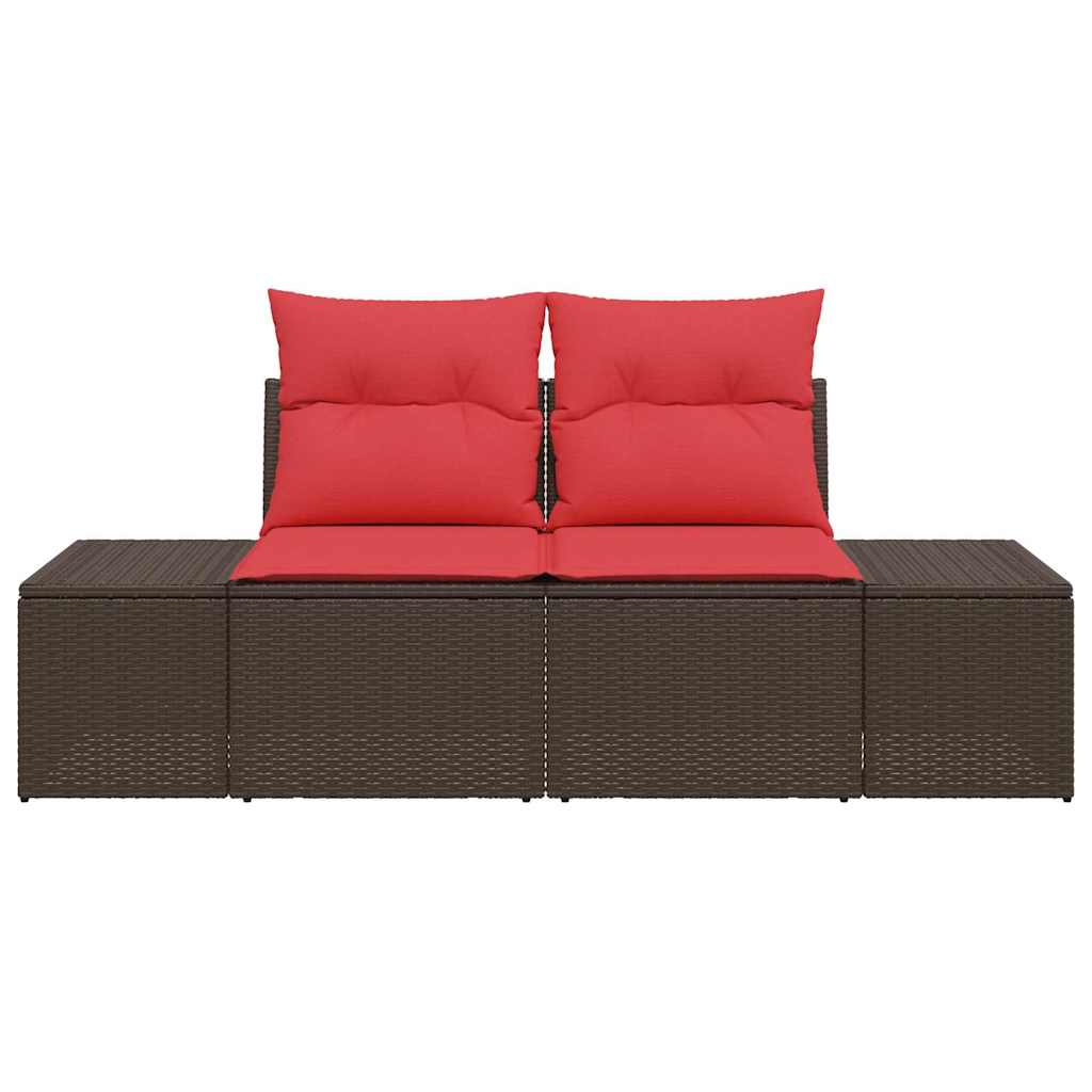 Tuinbank met kussen met opslag 184 x 62 x 69 cm poly rattan