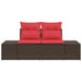 Tuinbank met kussen met opslag 184 x 62 x 69 cm poly rattan