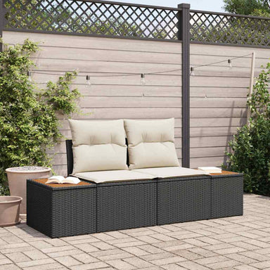 Tuinbank Zwart 184 x 62 x 85cm poly rattan