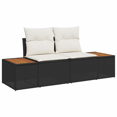 Tuinbank Zwart 184 x 62 x 85cm poly rattan