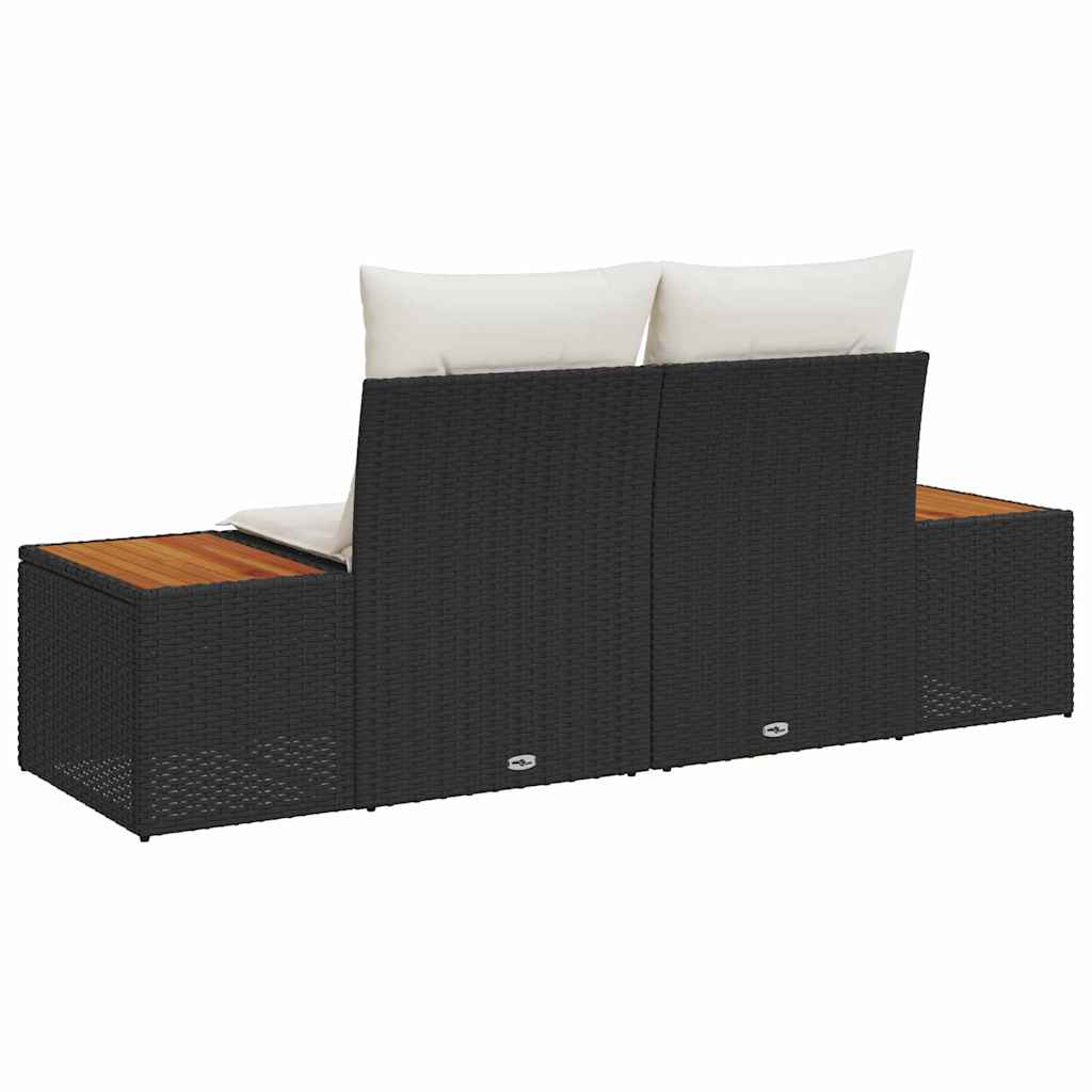 Tuinbank Zwart 184 x 62 x 85cm poly rattan