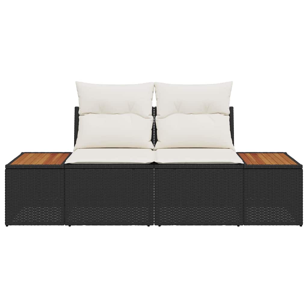 Tuinbank Zwart 184 x 62 x 85cm poly rattan