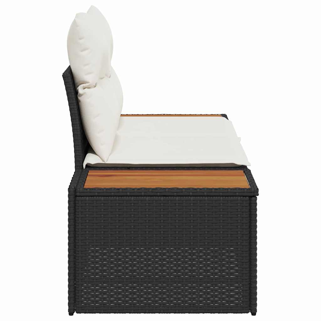 Tuinbank Zwart 184 x 62 x 85cm poly rattan