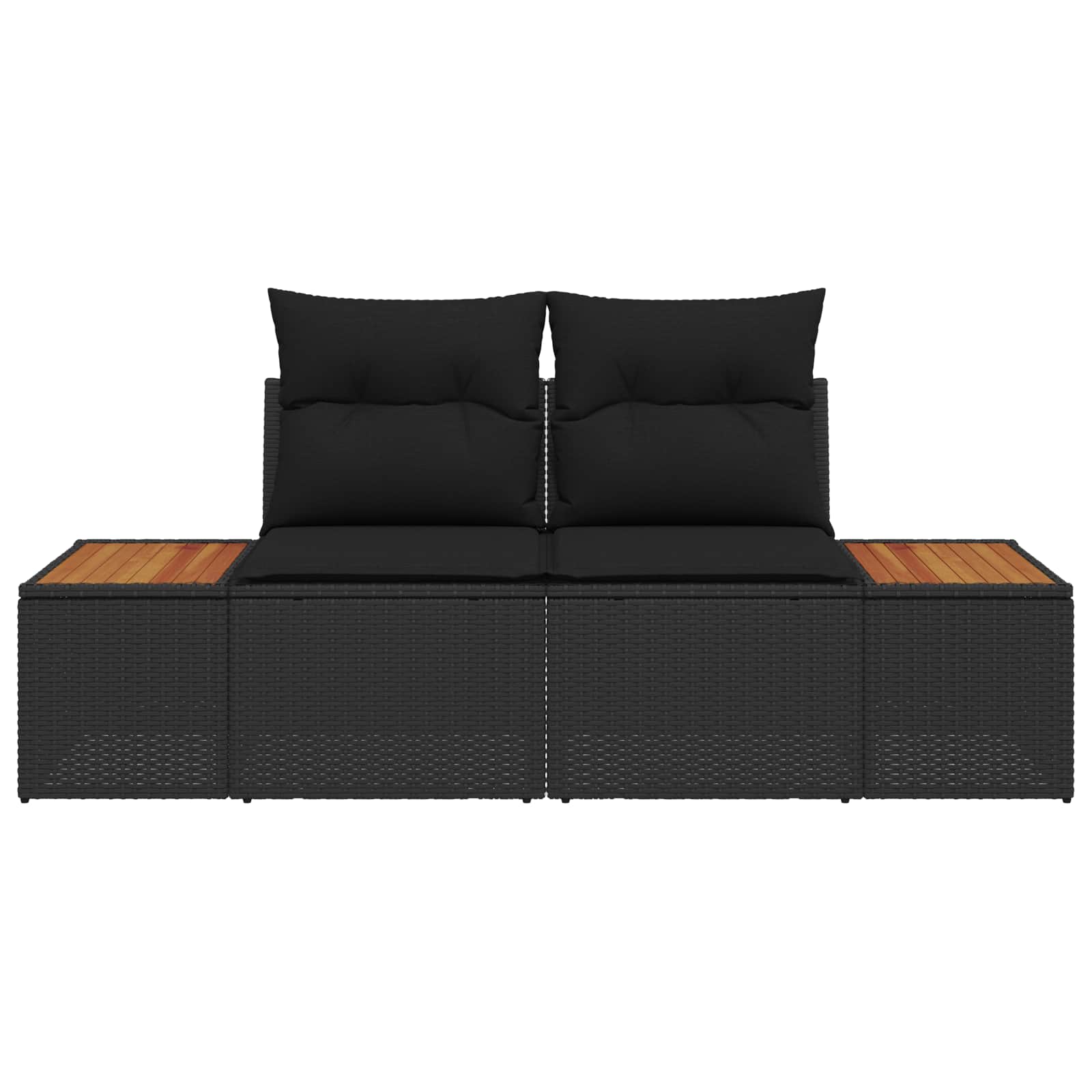Tuinbank Zwart 184 x 62 x 85cm poly rattan