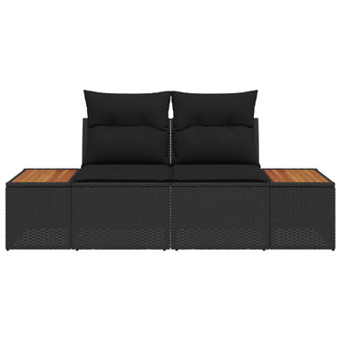Tuinbank Zwart 184 x 62 x 85cm poly rattan