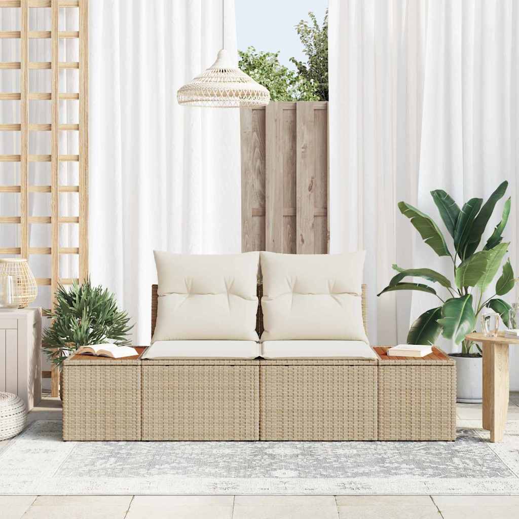 Tuinbank Beige 184 x 62 x 85cm poly rattan