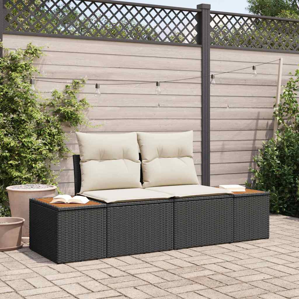 Tuinbank Zwart 184 x 62 x 85cm poly rattan