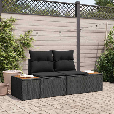 Tuinbank Zwart 184 x 62 x 85cm poly rattan