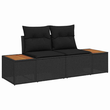 Tuinbank Zwart 184 x 62 x 85cm poly rattan