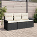 Bankstel 3 st 3-Aantal zitplaatsen Zwart poly rattan