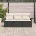 Bankstel 3 st 3-Aantal zitplaatsen Zwart poly rattan