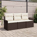 Bankstel 3 st 3-Aantal zitplaatsen Bruin en Crème poly rattan