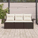 Bankstel 3 st 3-Aantal zitplaatsen Bruin en Crème poly rattan
