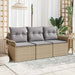 Bankstel 3 st 3-Aantal zitplaatsen Beige en Grijs poly rattan