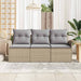Bankstel 3 st 3-Aantal zitplaatsen Beige en Grijs poly rattan