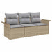 Bankstel 3 st 3-Aantal zitplaatsen Beige en Grijs poly rattan