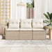 Bankstel 3 st 3-Aantal zitplaatsen Beige en Crème poly rattan