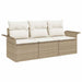 Bankstel 3 st 3-Aantal zitplaatsen Beige en Crème poly rattan