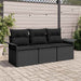 Bankstel 3 st 3-Aantal zitplaatsen Zwart poly rattan