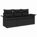 Bankstel 3 st 3-Aantal zitplaatsen Zwart poly rattan