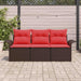 Bankstel 3 st 3-Aantal zitplaatsen Bruin en Rood poly rattan