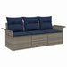 Bankstel 3 st 3-Aantal zitplaatsen Grijs en Marineblauw