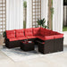 Tuin Sofa Set 9 st 10-Aantal zitplaatsen Bruin en Rood
