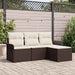 Bankstel 4 st 4-Aantal zitplaatsen Bruin en Crème poly rattan