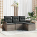 Bankstel 4 st 4-Aantal zitplaatsen Grijs poly rattan