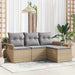 Bankstel 4 st 4-Aantal zitplaatsen Beige poly rattan