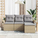 Bankstel 4 st 4-Aantal zitplaatsen Beige poly rattan
