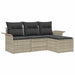 Bankstel 4 st 4-Aantal zitplaatsen Grijs poly rattan
