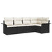 Tuin Sofa Set 5 st Zwart poly rattan