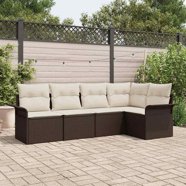 Tuin Sofa Set 5 st Bruin poly rattan