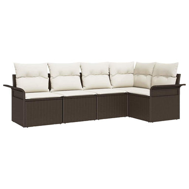 Tuin Sofa Set 5 st Bruin poly rattan