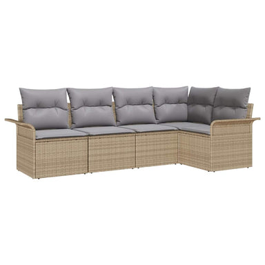 Tuin Sofa Set 5 st Beige poly rattan