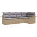 Tuin Sofa Set 5 st Beige poly rattan