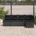 Tuin Sofa Set 5 st Zwart poly rattan