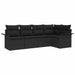 Tuin Sofa Set 5 st Zwart poly rattan