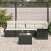 Tuin Sofa Set 6 st Zwart poly rattan