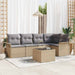 Tuin Sofa Set 6 st Beige poly rattan